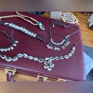 Estate sale Lot Vintage Shell (Macramé?) 4 Necklaces 1 Bracelet